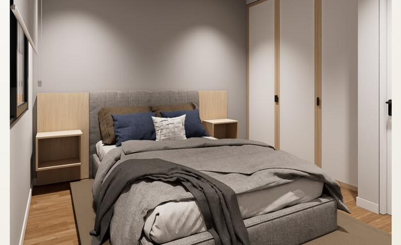 Dormitorio con placard integrado